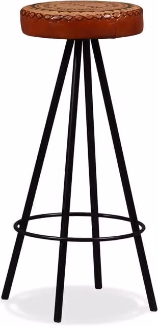 Set di 2 sgabelli da bar in stile industriale vidaXL con seduta in pelle e struttura in metallo, disponibili in marrone o nero