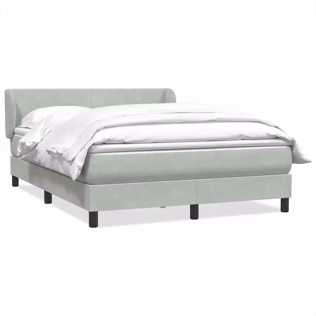Giroletto a Molle con Materasso Grigio Chiaro 160x210cm Velluto 3317361