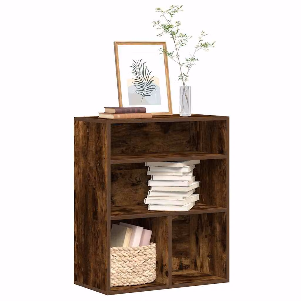 Libreria moderna vidaXL in legno multistrato e MDF, colore marrone, L 60 cm x P 30 cm x H 71,5 cm