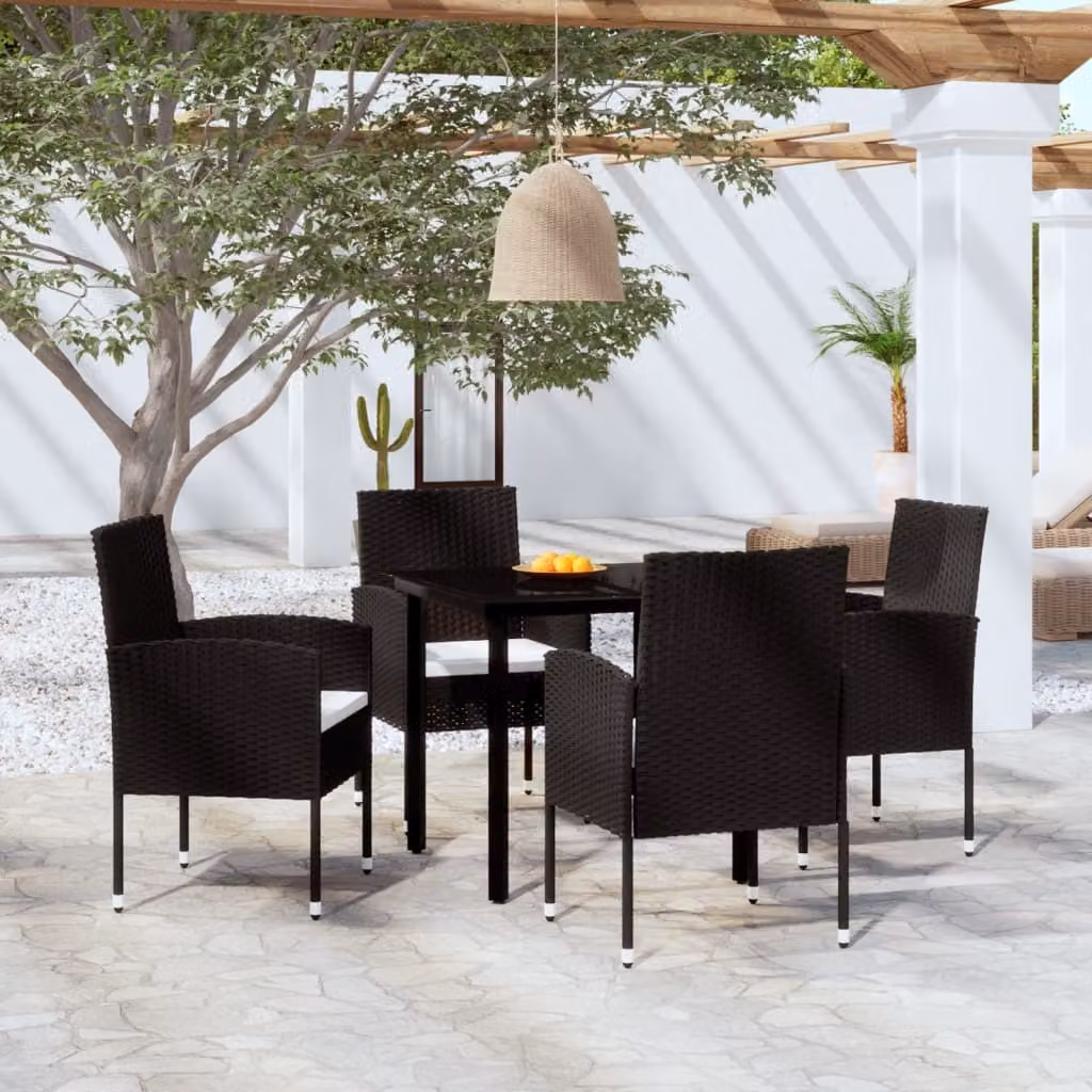 Maison Exclusive - Set da pranzo da giardino 5 pezzi nero