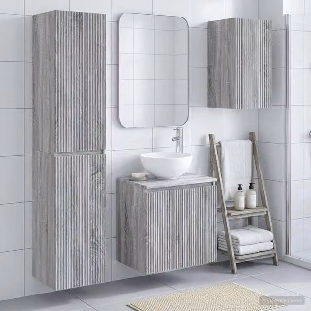 Set di mobili per il bagno 3 pz Sonoma grigio 3406069