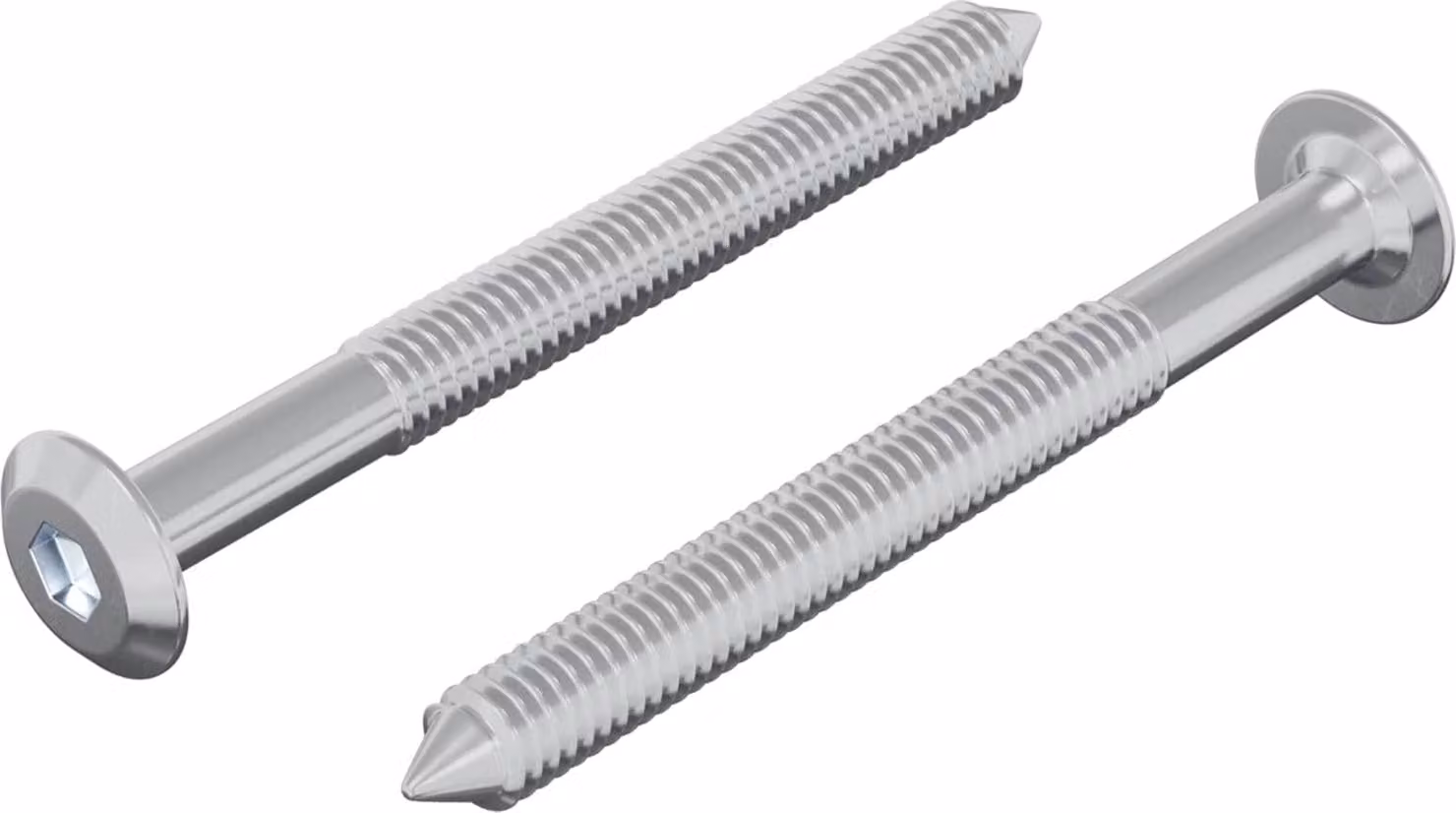 Vite 2 pcs Argento M6 x 60 mm Acciaio