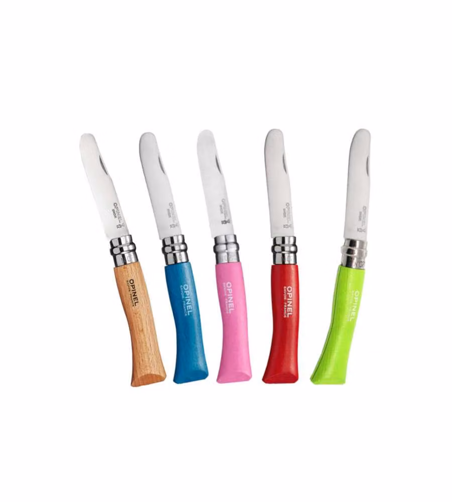 Coltello Virobloc Inox N. 7 P.Ta Ton.Rosso  Opinel