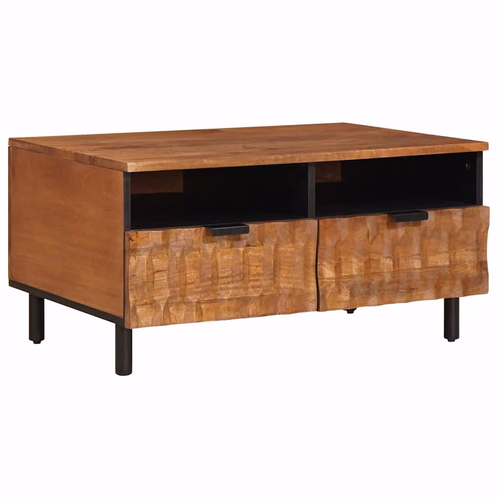 vidaXL Tavolino da salotto moderno in legno di mango marrone L: 80 cm, P: 54 cm, H: 40 cm