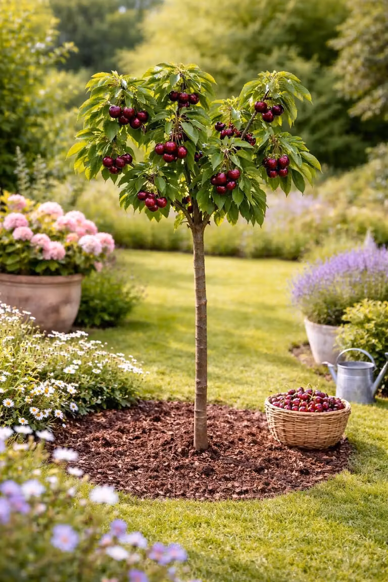Ciliegio dolce Lapins 100–120 cm – ciliegio autofertile, Prunus avium, molto produttivo, resistente al freddo, ciliegie aromatiche