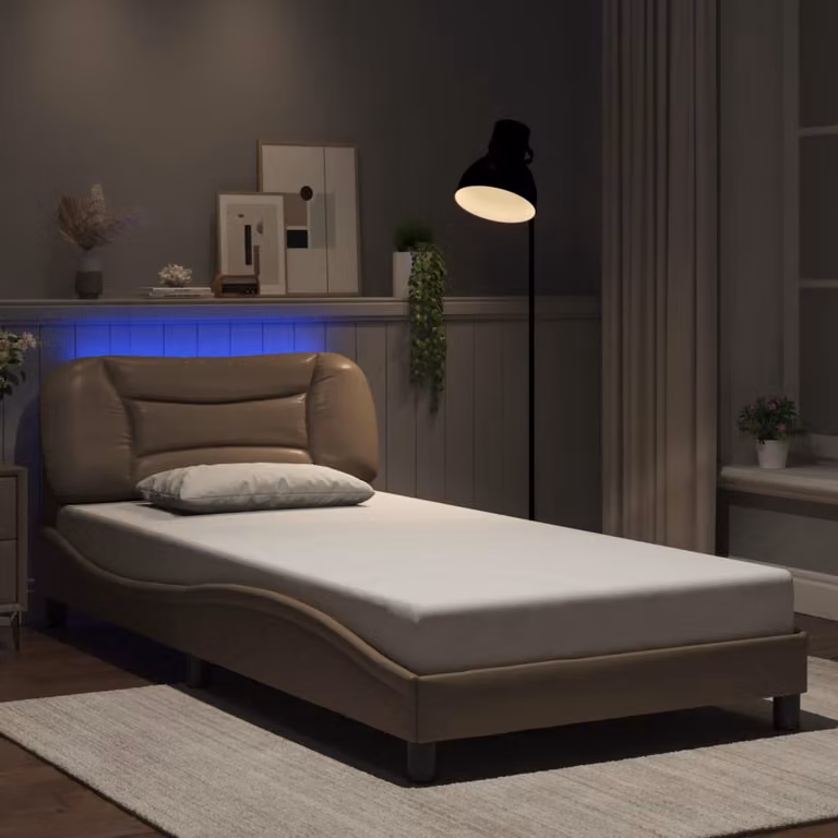 vidaXL Giroletto Hvar Cappuccino con LED e porta USB, L/P: 100 x 200 cm