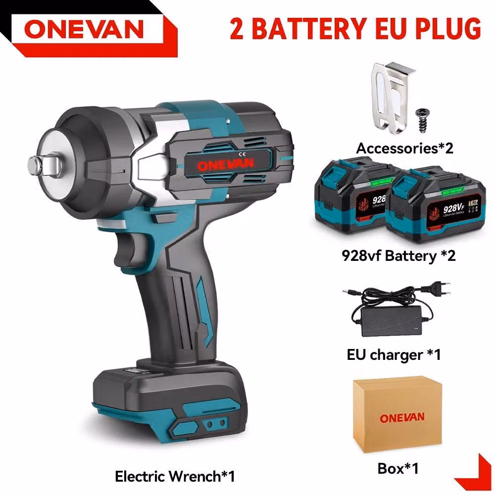 Avvitatore a impatto - Avvitatore a impatto a batteria - Coppia 2800 Nm - Motore brushless - 0–8500 colpi/min - 2 batterie di grande capacità - Blu