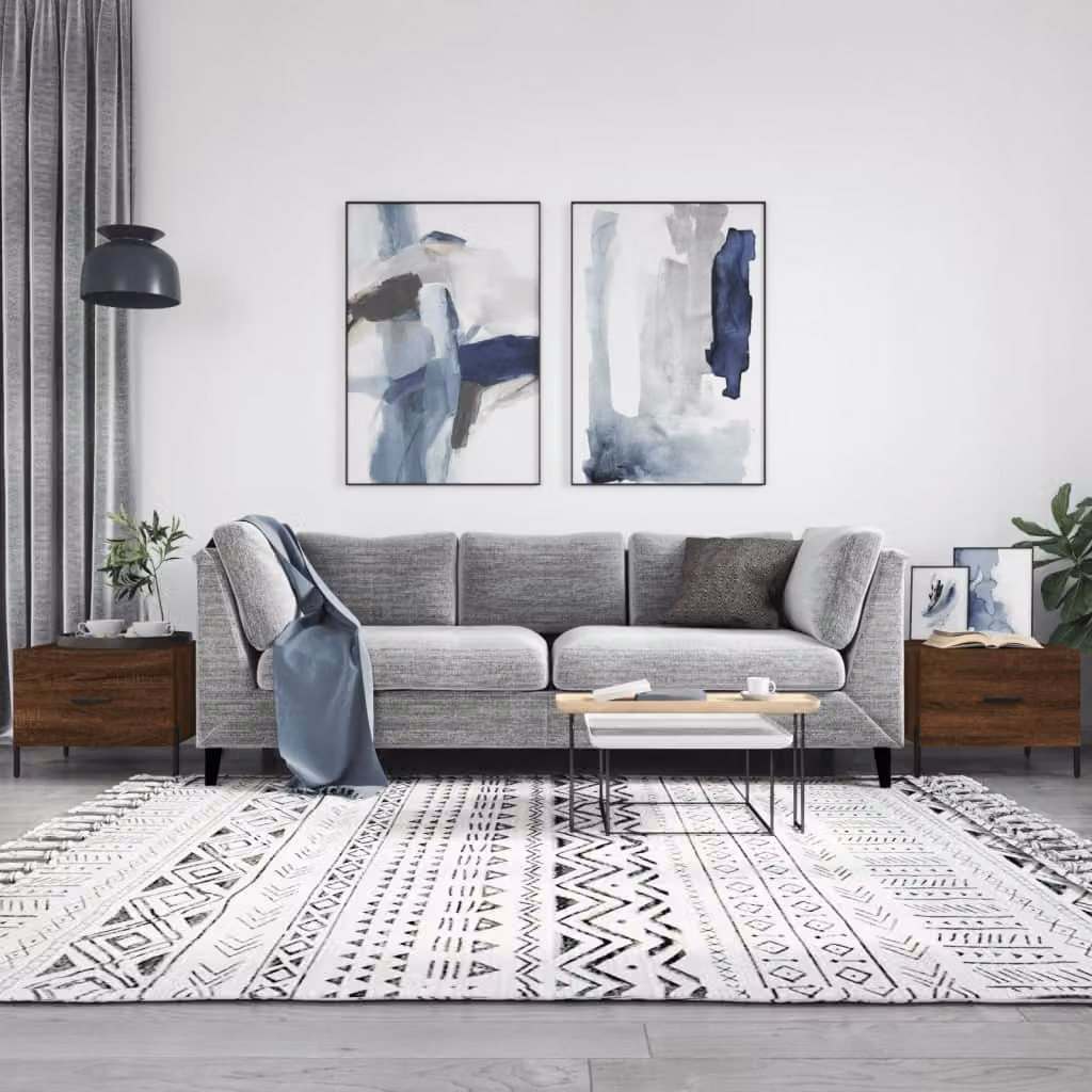 Set di 2 tavolini da salotto vidaXL in legno e metallo, colore rovere marrone, L/P/H: 50 x 50 x 40 cm