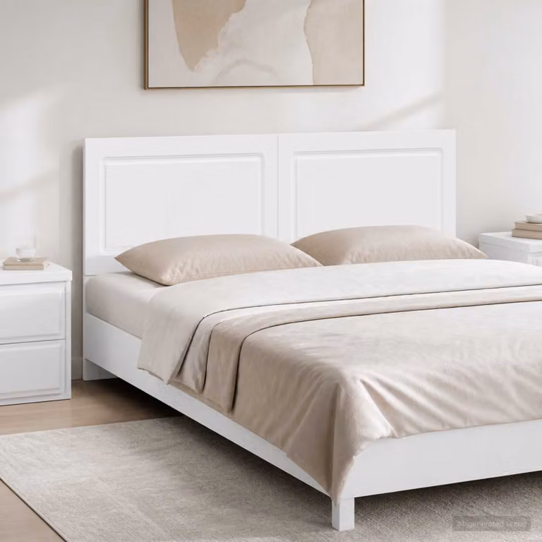 Testiera da muro moderna vidaXL UTRECHT in legno ingegnerizzato bianco con design a righe L: 199,5 cm, H: 50,0 cm, P: 3,0 cm