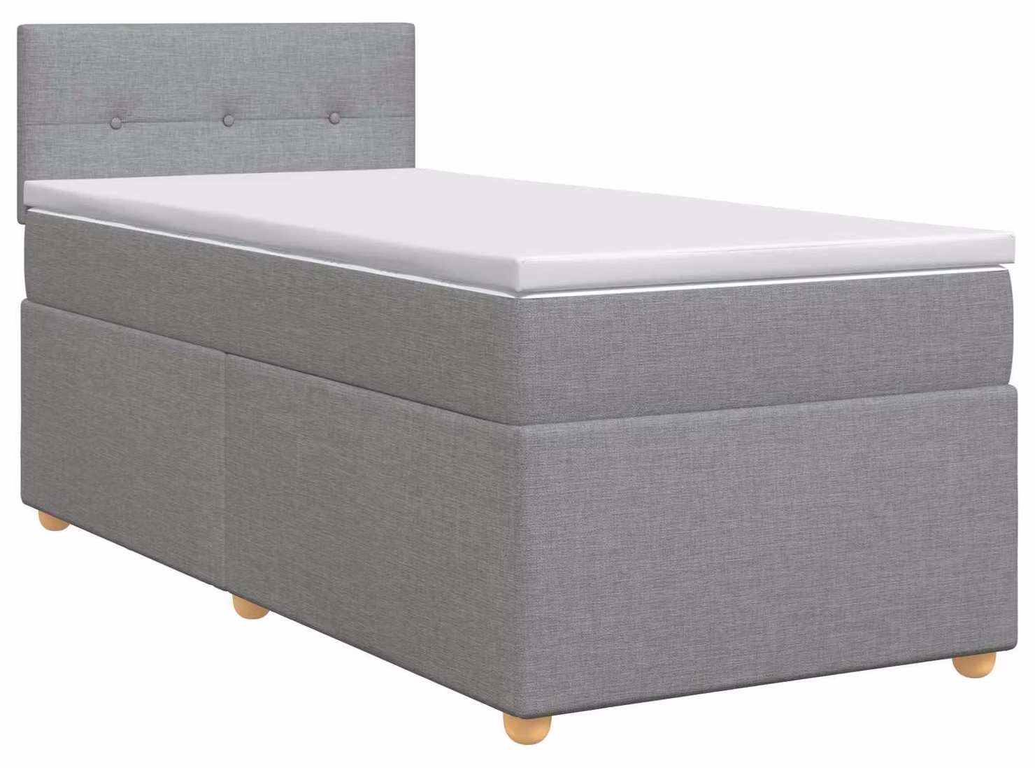 Letto a molle con materasso grigio chiaro 90 x 200 cm in tessuto