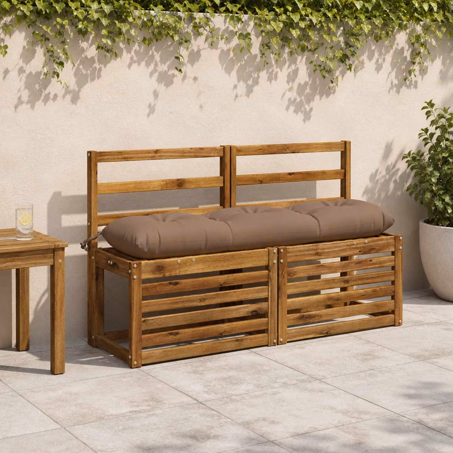 Cuscino per panchina vidaXL VIANEN in poliestere con rivestimento rimovibile e resistente ai raggi UV, L: 120 cm