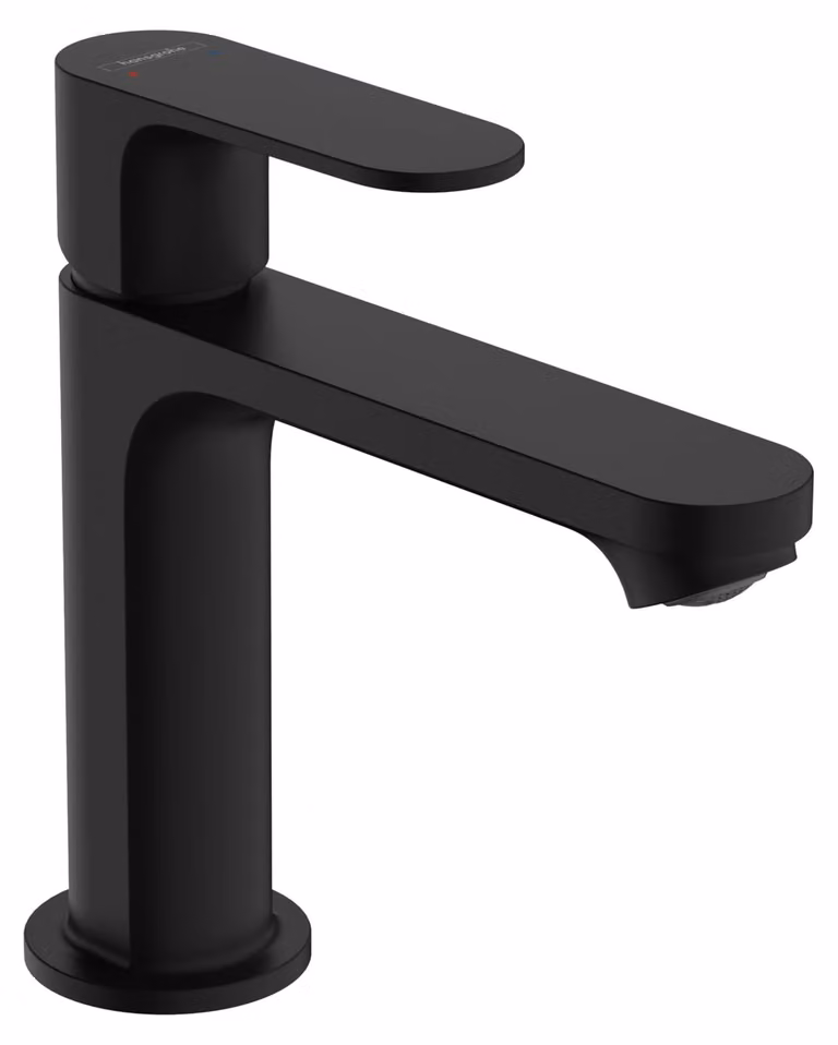Miscelatore per lavabo Rebris S, alto, nero opaco, portata d'acqua 1,2 GPM