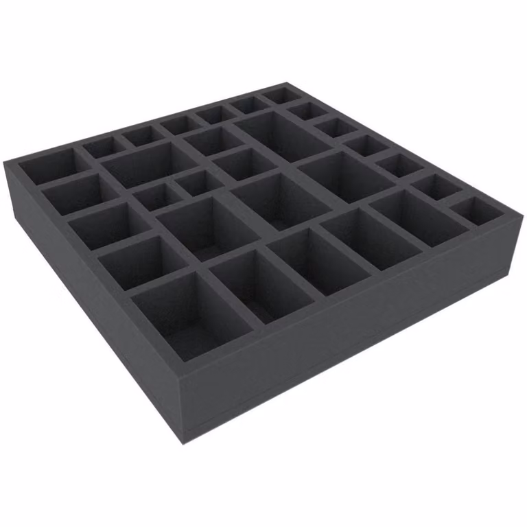 Inserto in schiuma 314x314x60 mm con 30 scomparti per giochi da tavolo