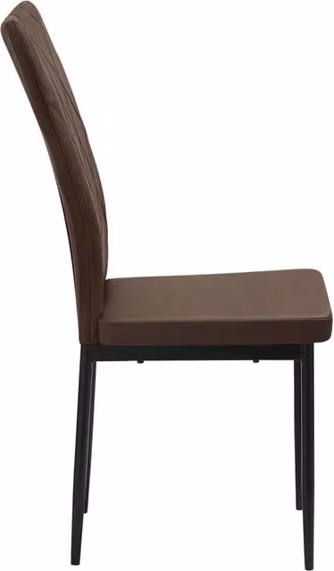 Set da 4 sedie da pranzo 42 x 94,5 x 59 cm in similpelle marrone scuro schienale alto