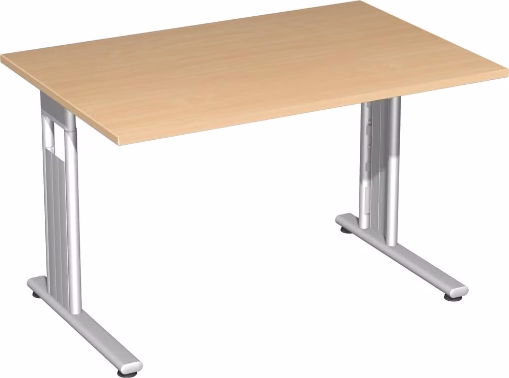 Geramöbel Scrivania Lisbona, 1200x800x720 mm, faggio/argento