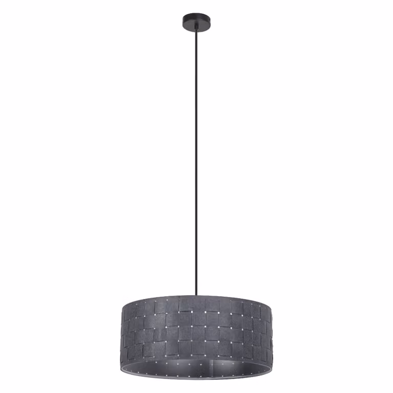 LEDVANCE grigio scuro 3 luci decorative a sospensione in feltro e metallo, E27, 480 mm, luce calda grazie al paralume intrecciato, sostenibile grazie alla sorgente luminosa sostituibile, facile installazione