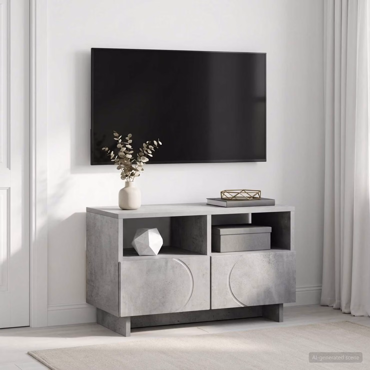vidaXL Supporto TV moderno in legno Grigio, L 60 cm x P 34,5 cm x H 40 cm