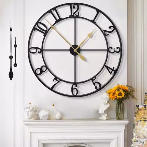 Mee 2ou Orologio Da Parete Moderno E Vintage, Orologio Da Parete Grande Silenzioso Senza Ticchettio, Disponibile In 40 cm, 47 cm, 60 cm, 80 cm, 100 cm, Ideale Per Soggiorno, Cucina, Ufficio