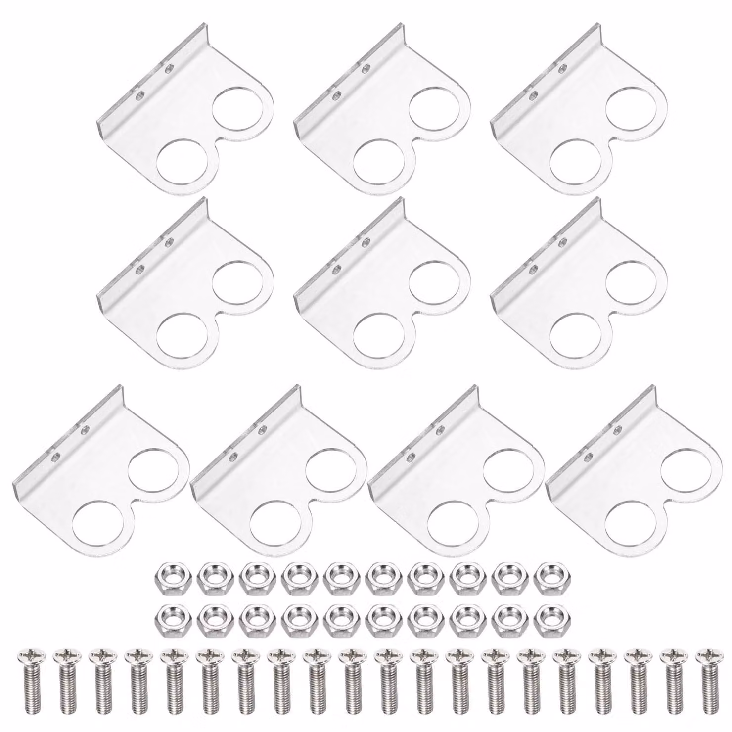 Supporti per sensori a ultrasuoni, set da 10, trasparenti, dimensioni 50x15x35 mm