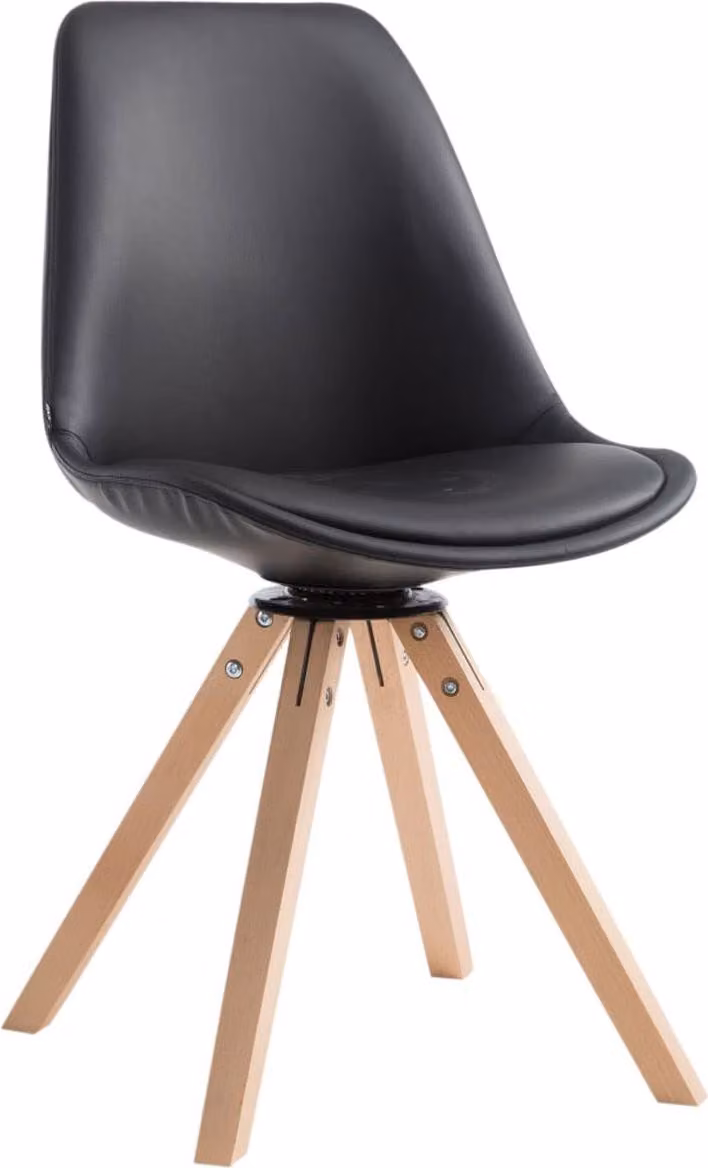 Sedia girevole per visitatori - Sedia per riunioni - Look esclusivo, Pelle finta e legno | Colore abbigliamento: Naturale Colore: Nero