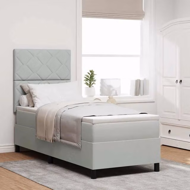 Letto a molle con testiera in velluto grigio vidaXL L/P: 200 x 80 cm