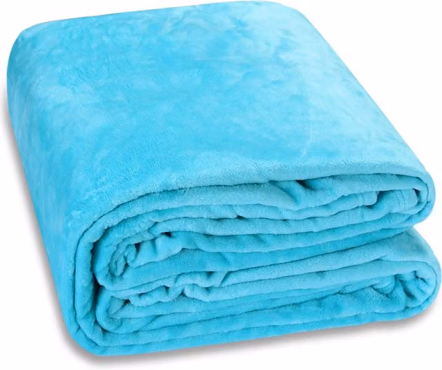 Coperta Monzana in pile morbido blu e grigio per adulti L: 200 cm, P: 150 cm
