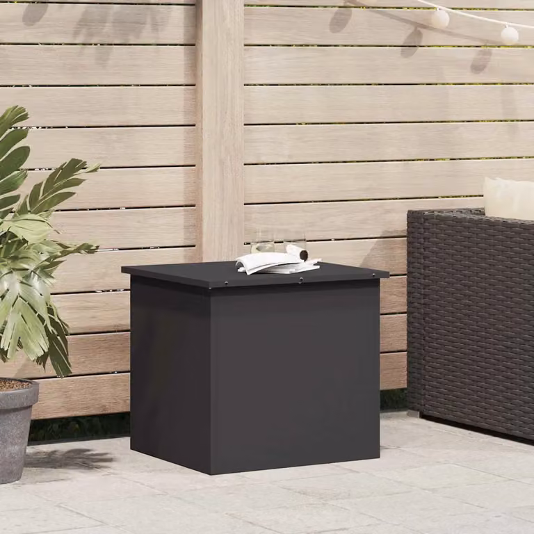 vidaXL Cassa per cuscini da giardino in acciaio zincato antracite L 55 x P 50,5 x H 50 cm