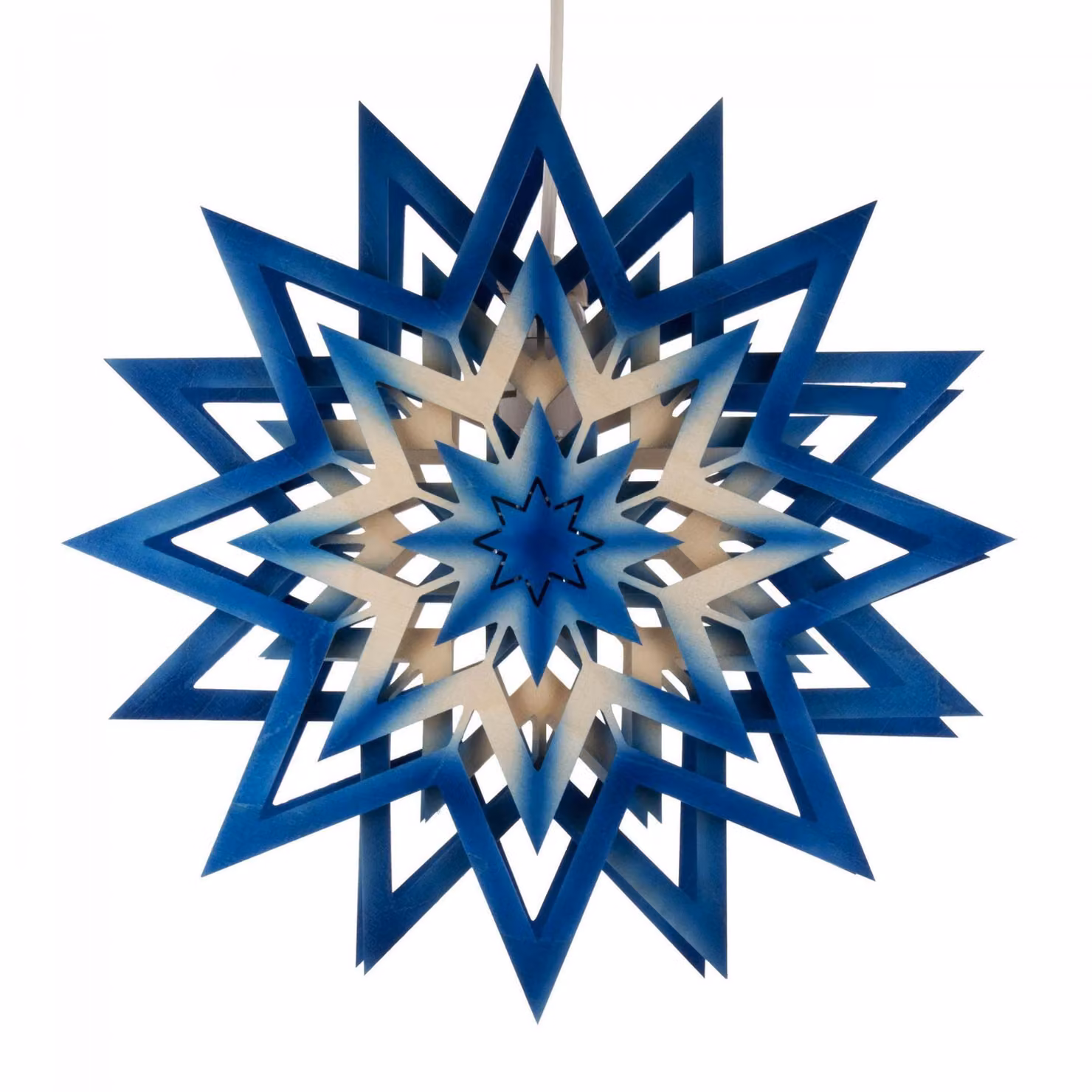 Stella di Natale blu-natura con illuminazione elettrica LxHxP 28x28x7cm NUOVO