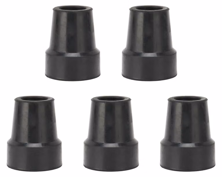 5 punte per stampelle, accessori di ricambio professionali in gomma per stampelle, colore nero, 1,78 cm (0,7 pollici)