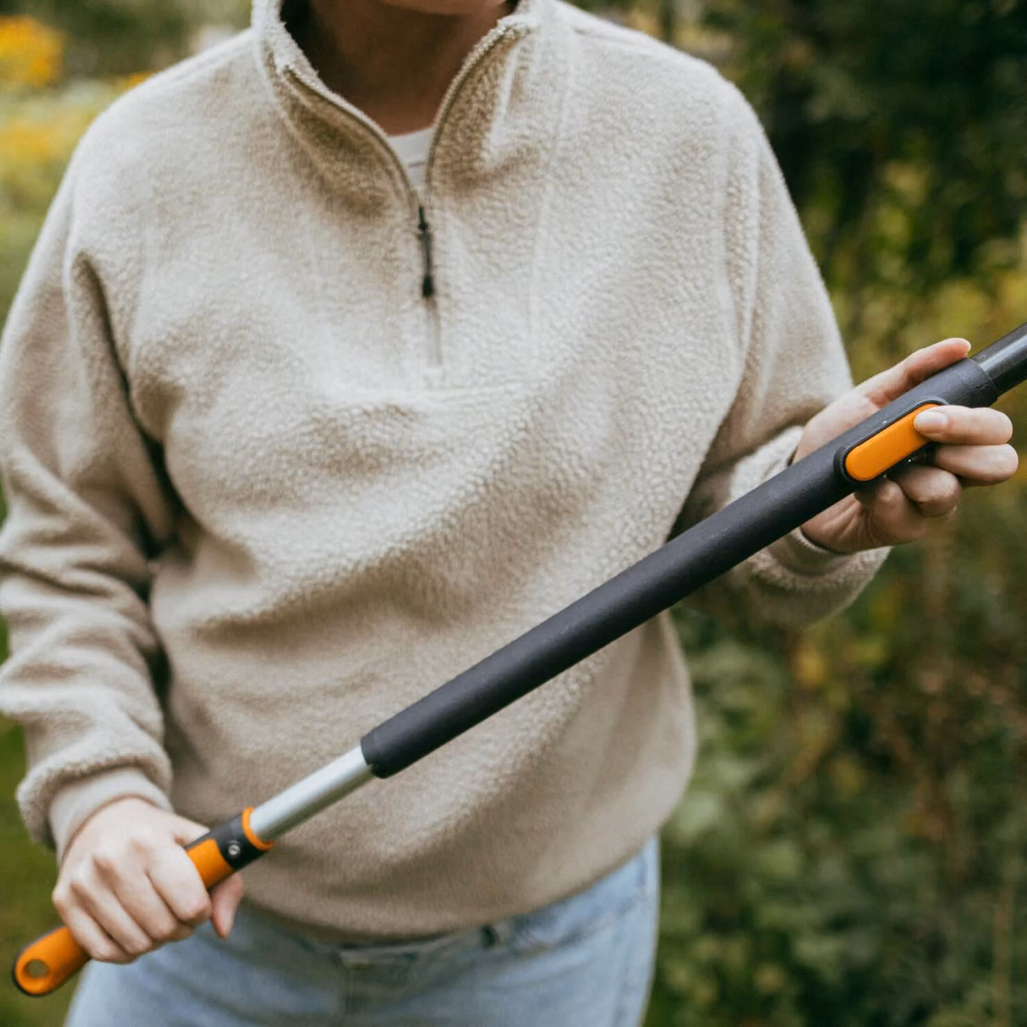 FISKARS ONECLICK, manico telescopico in alluminio, taglia M (119 cm - 174 cm)