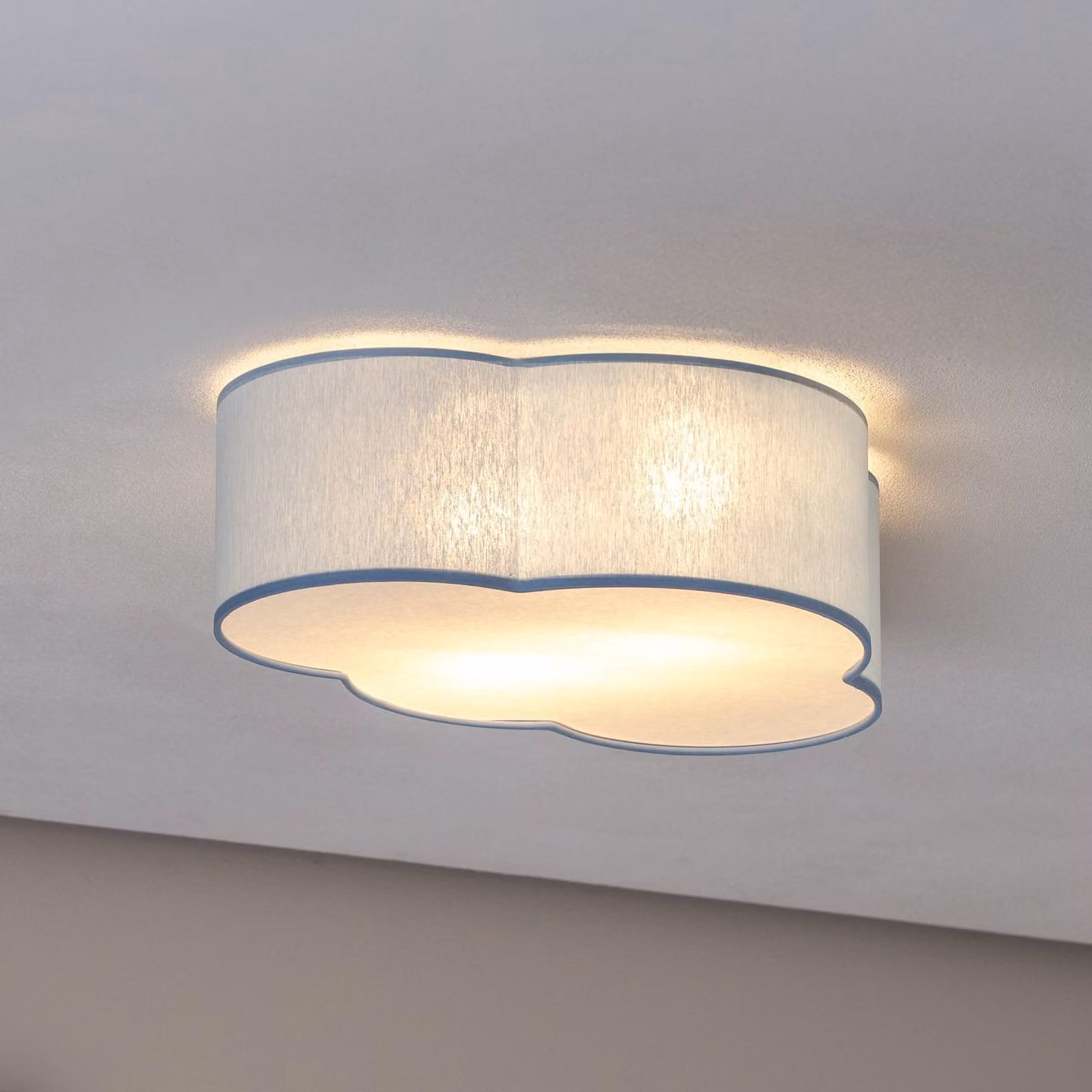 Plafoniera Cloud TK Lighting, dimmerabile, Blu, Cameretta, Tessuto / Stoffa / Seta, Giovanile, Plafoniera
