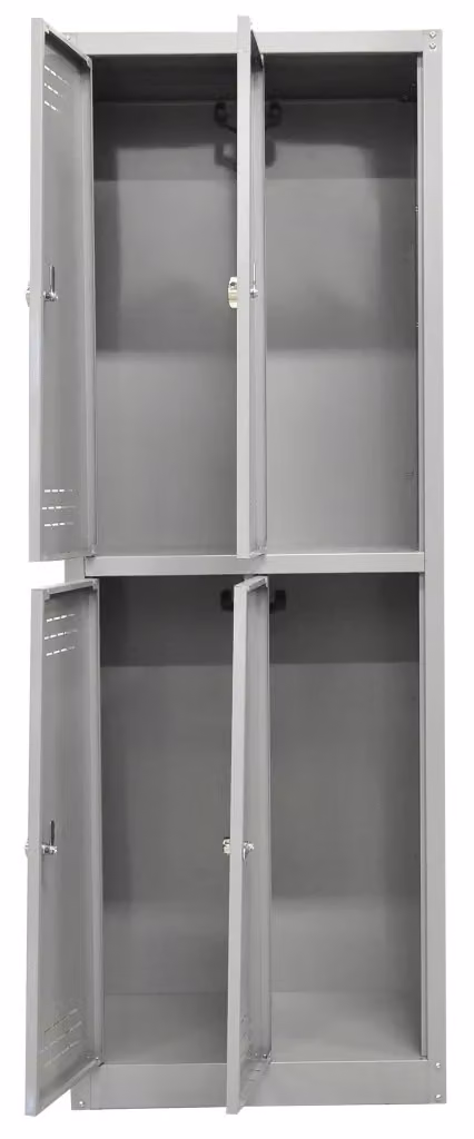 Armadio Spogliatoio GIORDANOSHOP in Metallo Verniciato Grigio con Ante a Battente e Ripiani Interni L: 60 cm, P: 40 cm, H: 167 cm – 2