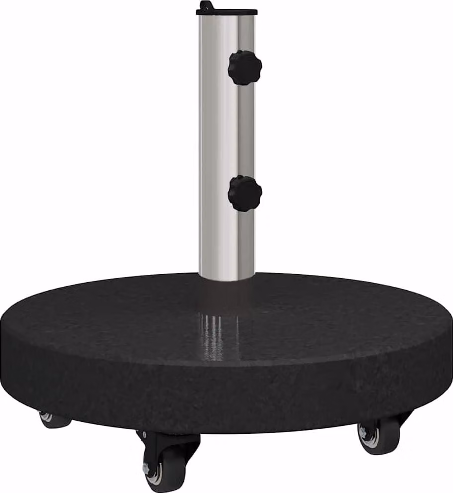 Base per ombrellone 30kg Nero Granito e Acciaio Inossidabile