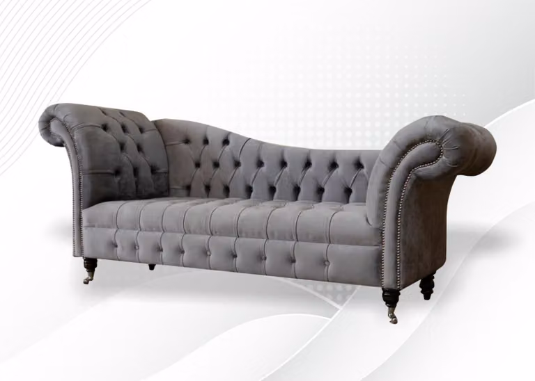 Lounge Sofa Wohnzimmer Stoff Couchen Dreisitzer Chesterfield Sitzpolster