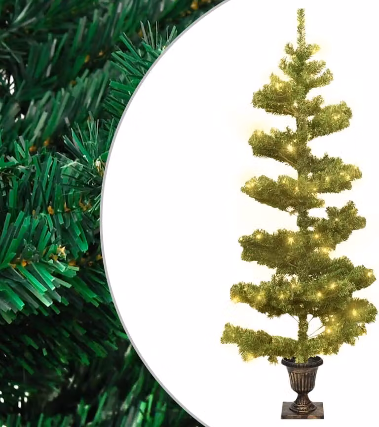 Maison Exclusive - Albero di Natale a spirale con illuminazione e vaso verde, altezza 120 cm