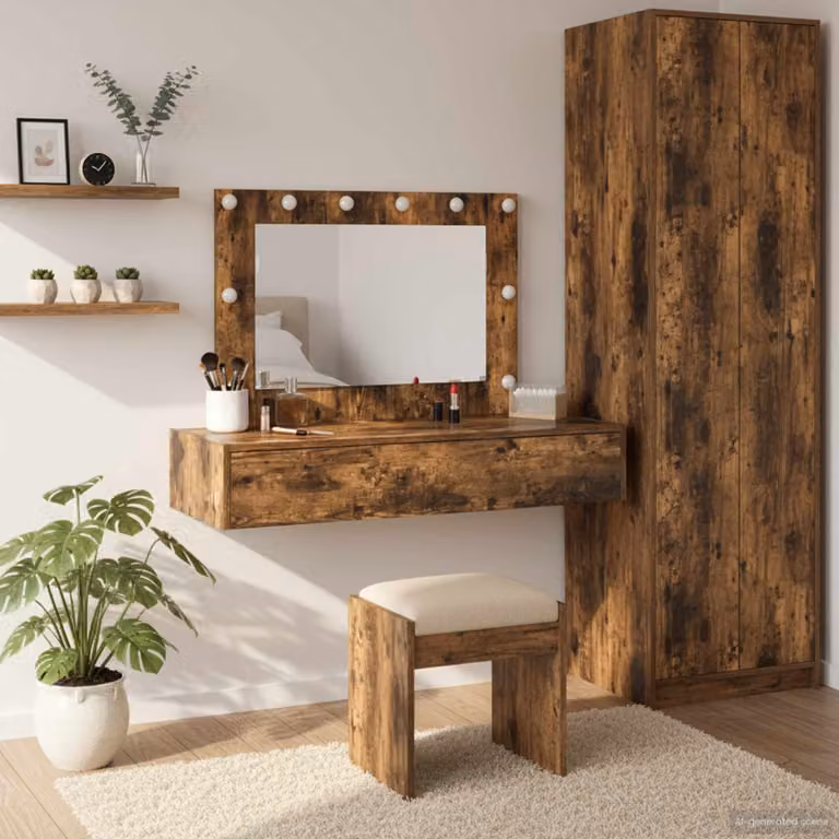 vidaXL Tavolo da Trucco Moderno in Legno Marrone L 100 x P 40 x H 70 cm