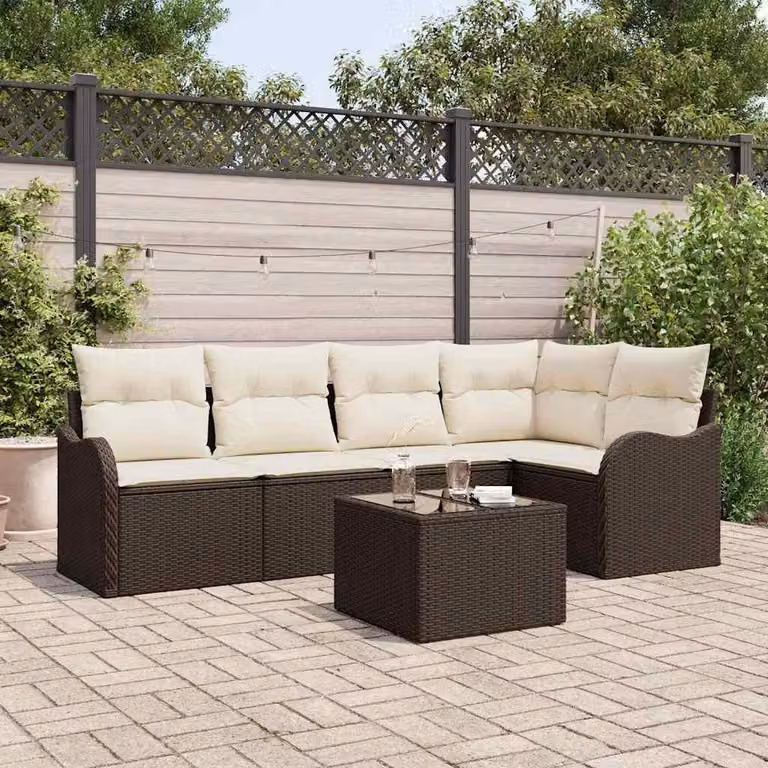 Maison Exclusive - Set Divano da Giardino 6 pcs Grigio polyrattan