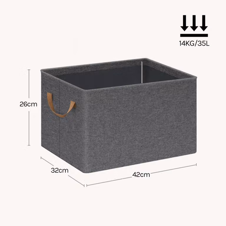 Contenitori per abiti pieghevoli - Set da 5 - 42 x 26 x 32 cm - Capacità: 35 litri - Realizzati in tessuto non tessuto - Ideali per l'armadio