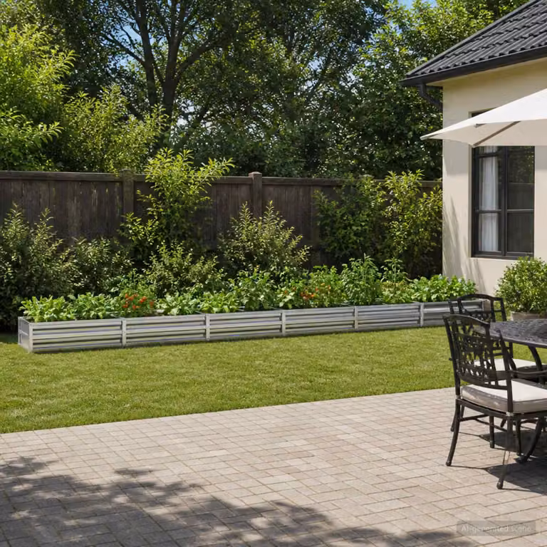 Letto rialzato da giardino vidaXL in acciaio galvanizzato Argento L: 480 cm, P: 40 cm, H: 24 cm