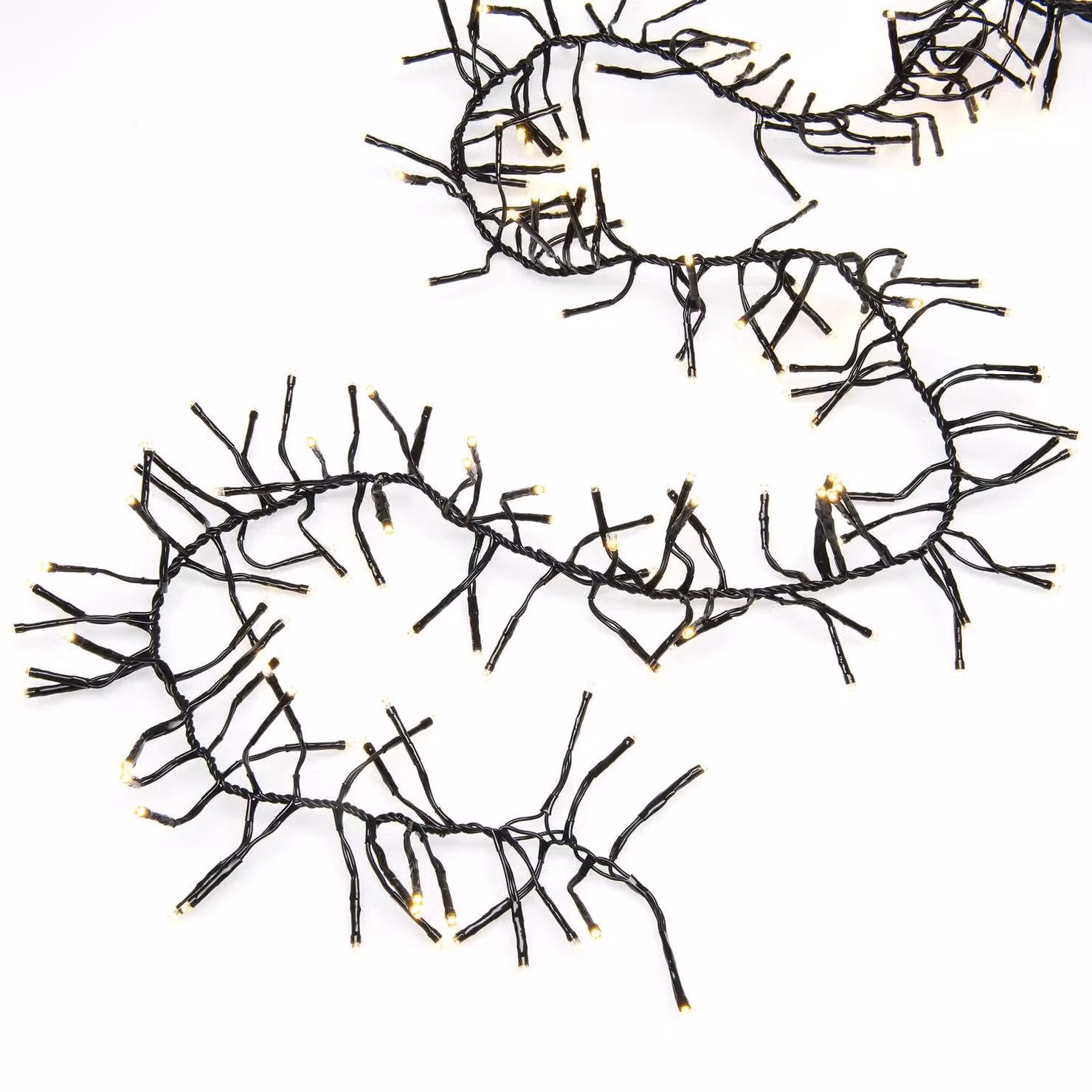 Konstsmide - Catena luminosa a micro LED "Cluster", con 8 funzioni, unità di controllo e funzione di memoria, 768 diodi bianco caldo, trasformatore per esterni da 24 V, cavo nero ; 3862-100