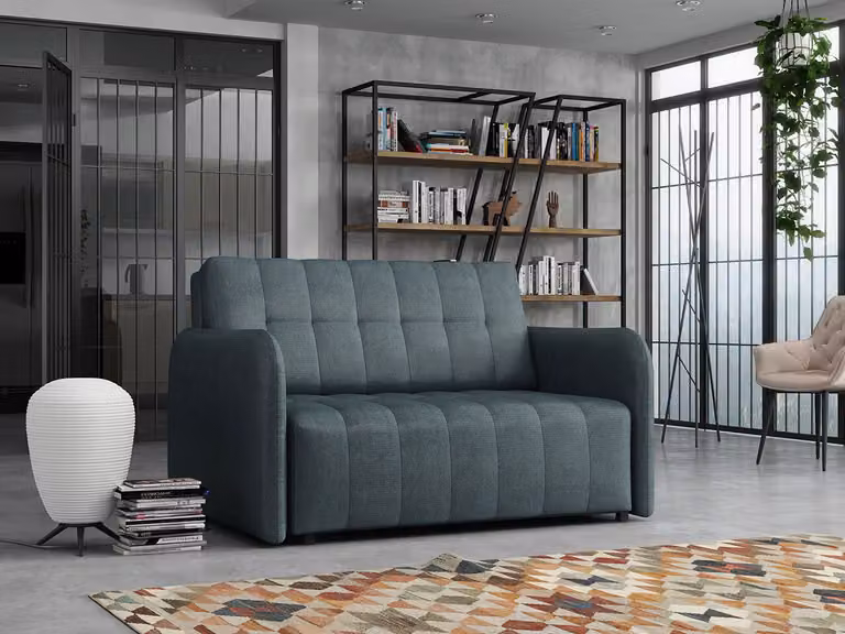 MIRJAN24 Divano letto Viva Grand II, divano imbottito a 2 posti con cuscini inclusi, con contenitore e funzione letto, divano elegante (colore: Paros 6)