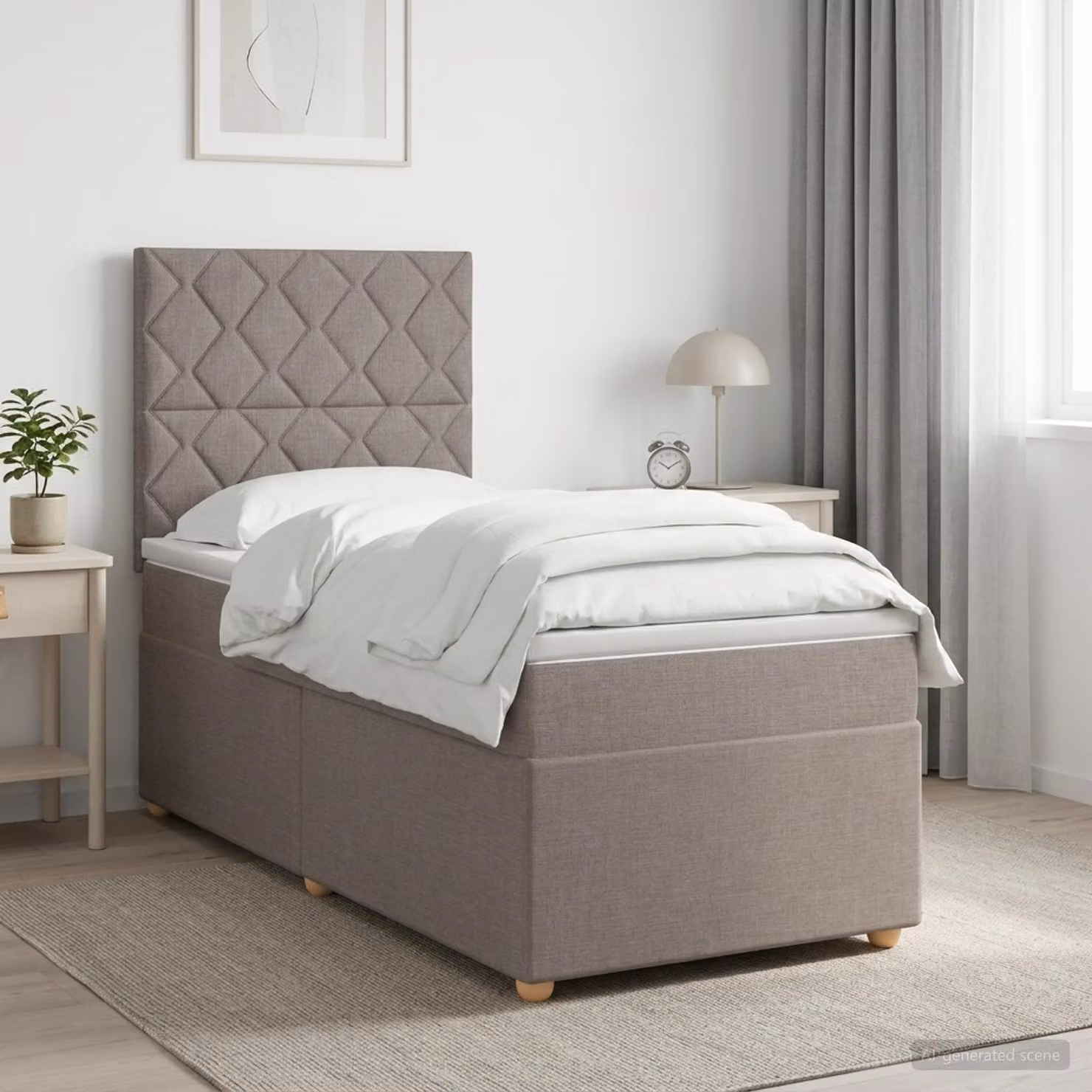 vidaXL Letto box spring con materasso in tessuto con base contenitore e porta USB L/P: 90 x 200 cm