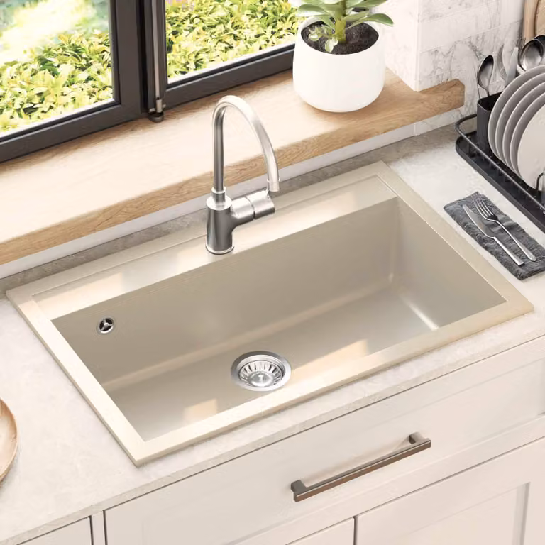 Lavello in granito vidaXL beige L: 79,5 cm, P: 50,5 cm