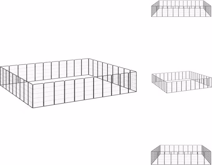 vidaXL Box per cani da 40 pezzi nero 50x100cm in acciaio verniciato a polvere - Cucce e percorsi per cani