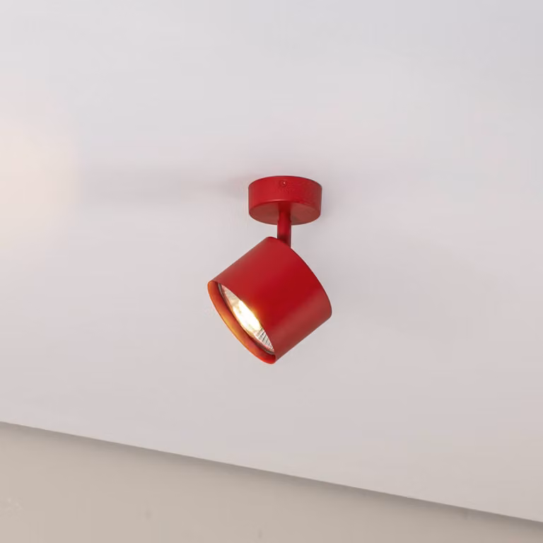 Faretto da soffitto Chloe orientabile 1 luce, rosso Argon, dimmerabile, Rosso, Soggiorno / Sala da pranzo, Metallo, Moderno