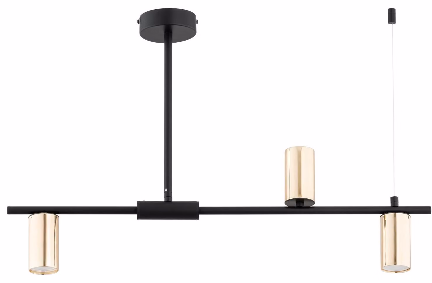 Lampada a sospensione URANOS nero-oro 5xGU10x10W in metallo, dimensioni: 48x74x10 cm, IP20, Alfa