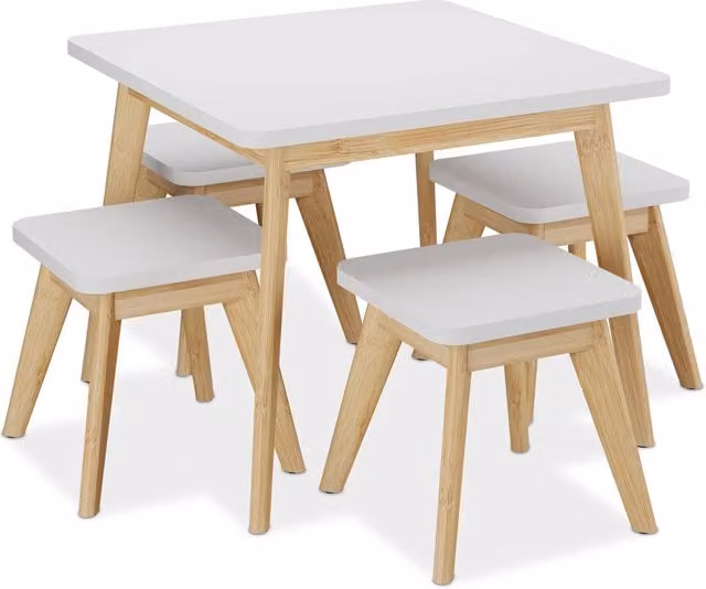 Tavolino da caffè rotondo moderno per bambini 80 x 80 x 50 cm comfort ergonomico in legno bianco 13_0016463