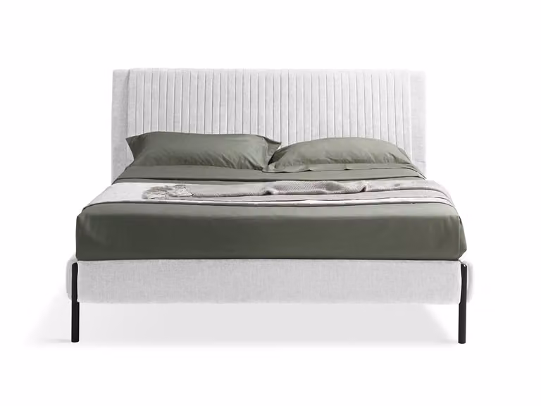 Letto Matrimoniale in Velluto MIAMI Bianco