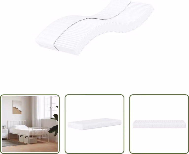 The Living Store Materasso in schiuma bianco 90x200 cm Livello di rigidità H2 H3