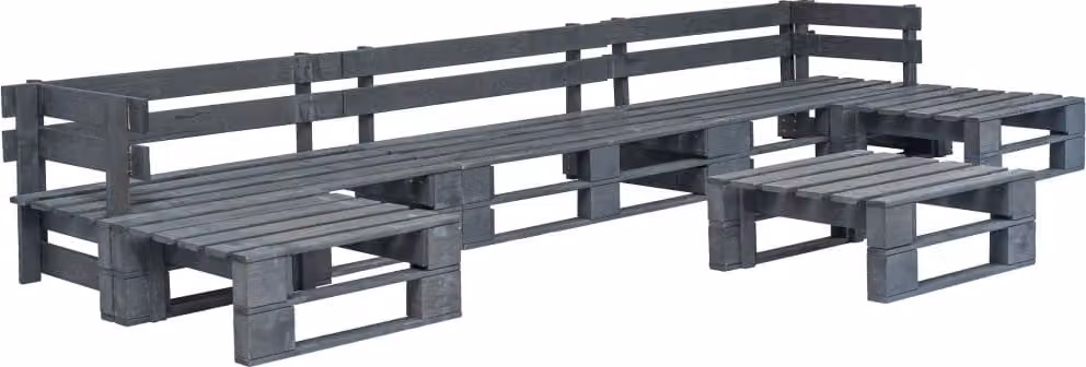 Maison Exclusive - Set da giardino composto da 6 pezzi in legno di pallet grigio